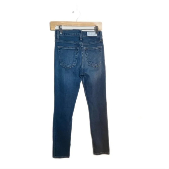 RE/DONE 90s Crop in Mid 70s Wash High Rise Blue Jeans Size 25 - Picture 6 of 12